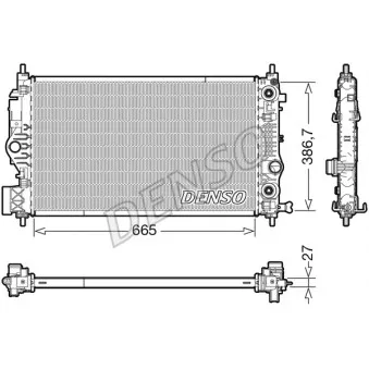 Radiateur, refroidissement du moteur DENSO DRM20126
