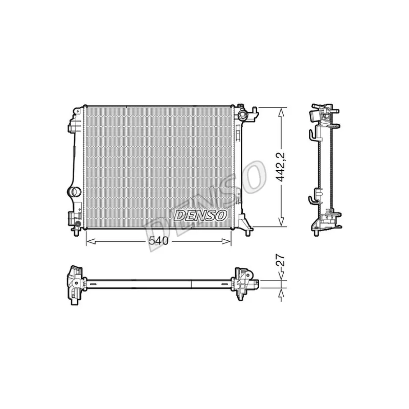 Radiateur, refroidissement du moteur DENSO DRM23116