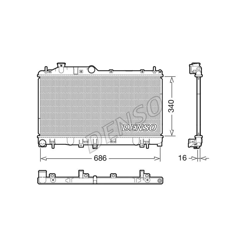 Radiateur, refroidissement du moteur DENSO DRM36025