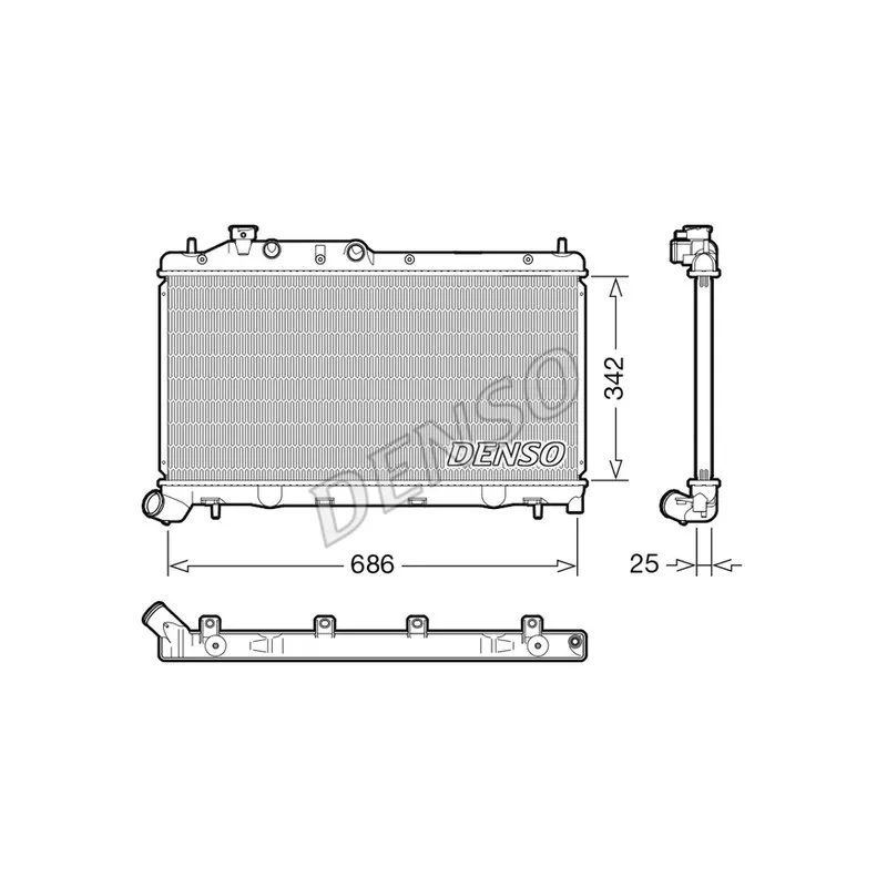 Radiateur, refroidissement du moteur DENSO DRM36026