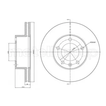 Jeu de 2 disques de frein avant METELLI 23-0532C