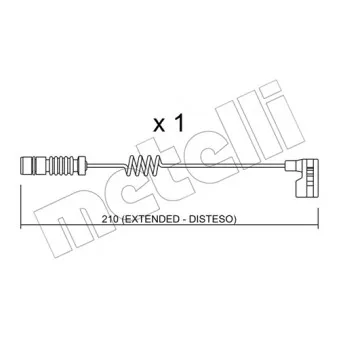 Contact d'avertissement, usure des plaquettes de frein METELLI SU.209