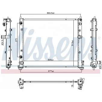 Radiateur, refroidissement du moteur NISSENS 606152
