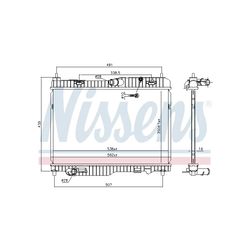 Radiateur, refroidissement du moteur NISSENS 606966