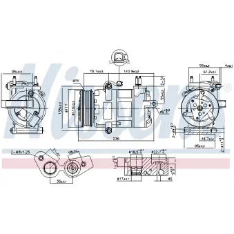 Compresseur, climatisation NISSENS 890217