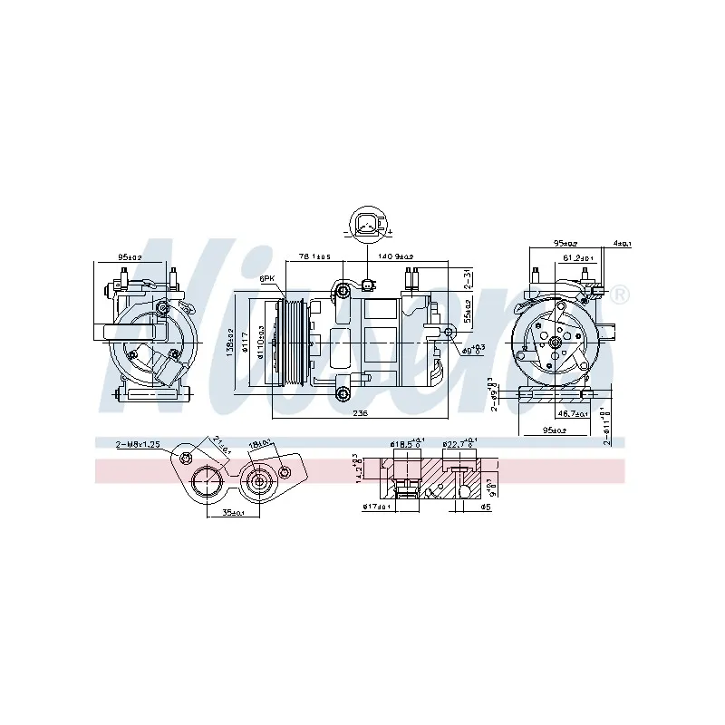 Compresseur, climatisation NISSENS 890217