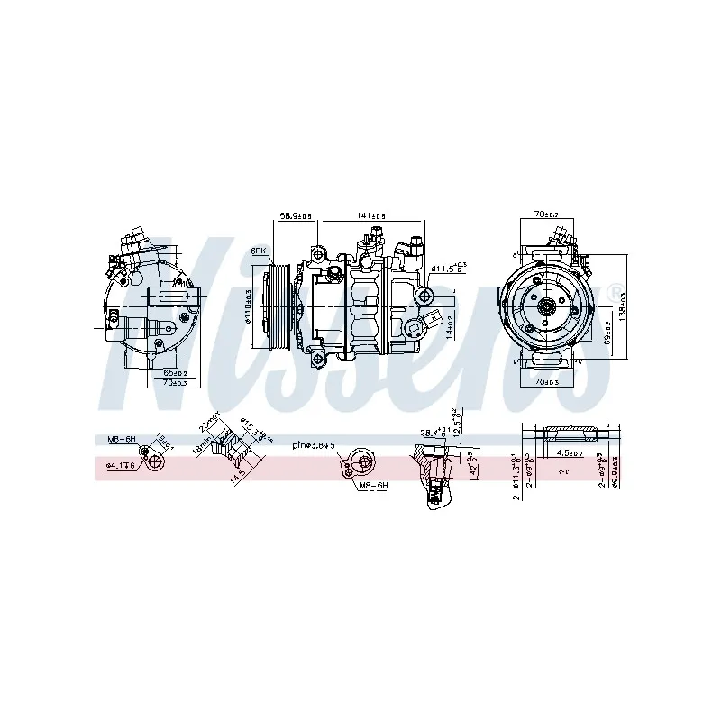 Compresseur, climatisation NISSENS 890608