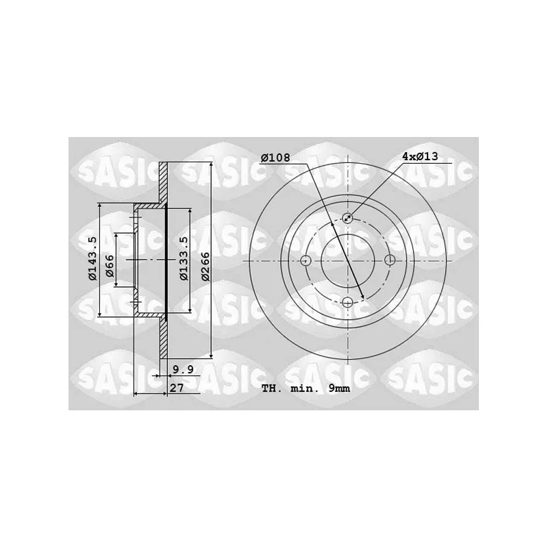 Jeu de 2 disques de frein avant SASIC 2464884J