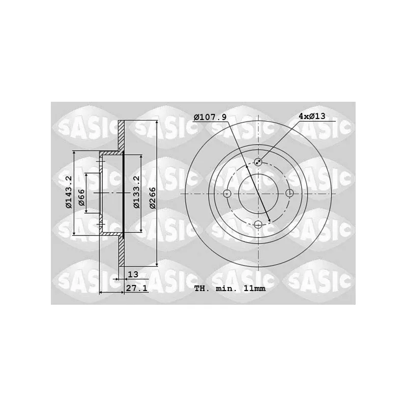 Jeu de 2 disques de frein avant SASIC 2464R24J