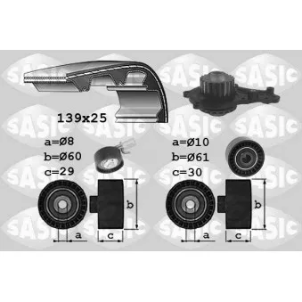 Pompe à eau + kit de courroie de distribution SASIC 3900037