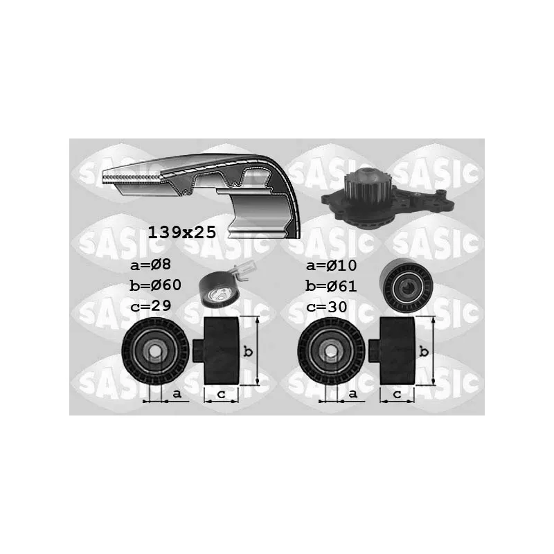 Pompe à eau + kit de courroie de distribution SASIC 3900037