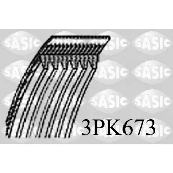 Courroie trapézoïdale à nervures SASIC 3PK673