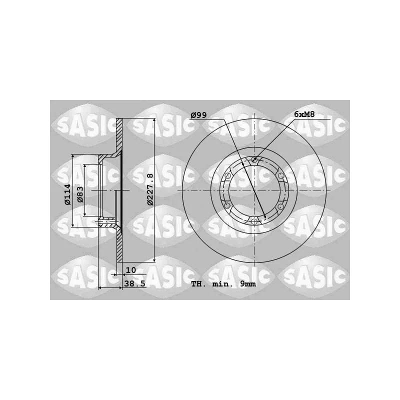 Jeu de 2 disques de frein avant SASIC 4004240J