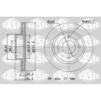 Jeu de 2 disques de frein avant SASIC 4004255J