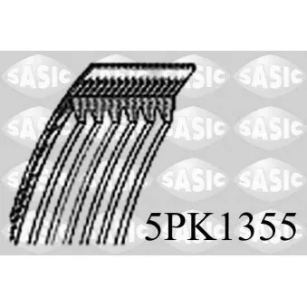 Courroie trapézoïdale à nervures SASIC 5PK1355