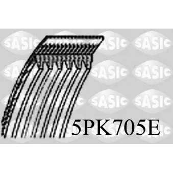 Courroie trapézoïdale à nervures SASIC 5PK705E