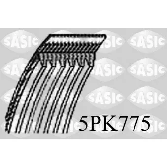 Courroie trapézoïdale à nervures SASIC 5PK775