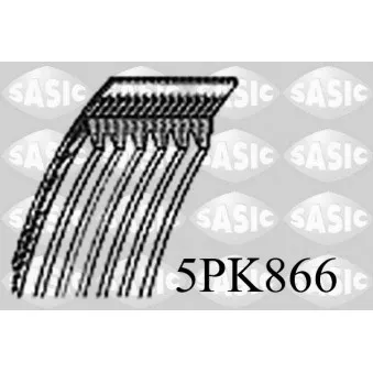 Courroie trapézoïdale à nervures SASIC 5PK866