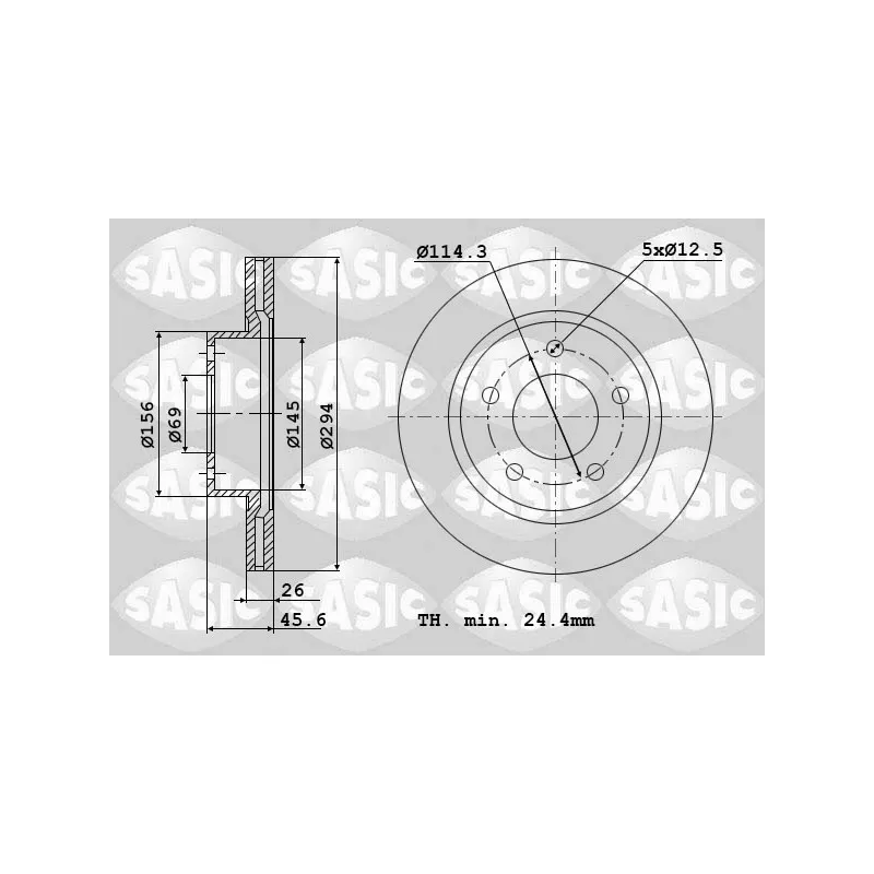 Jeu de 2 disques de frein avant SASIC 6100035
