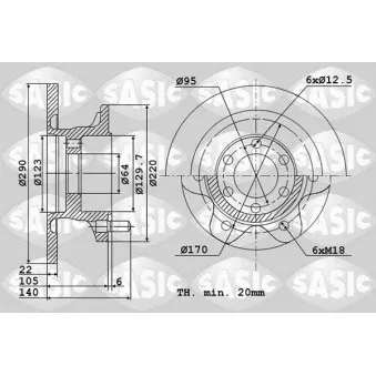 Jeu de 2 disques de frein avant SASIC 6106072