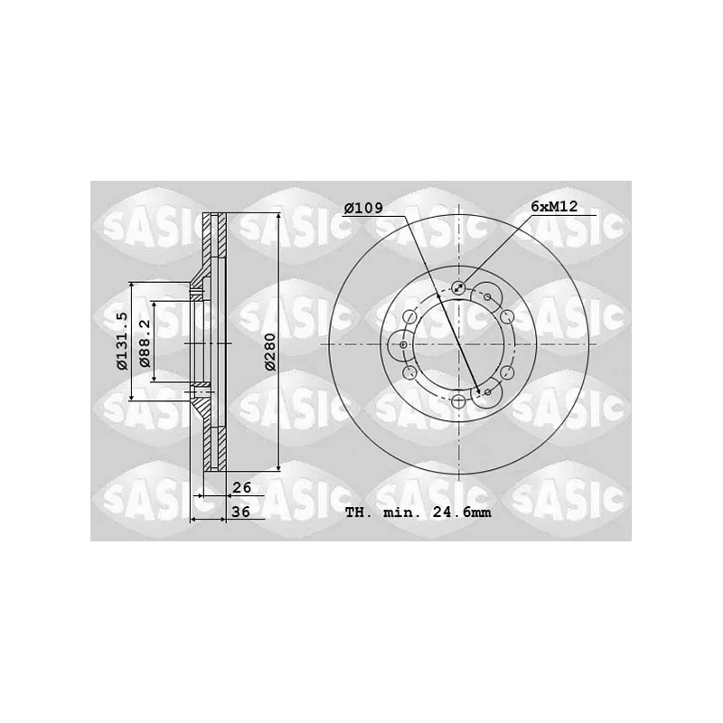 Jeu de 2 disques de frein avant SASIC 6106092