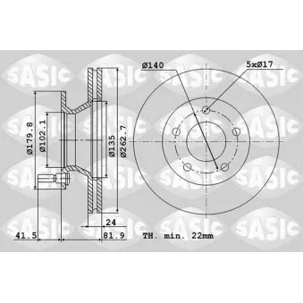 Jeu de 2 disques de frein avant SASIC 6106097