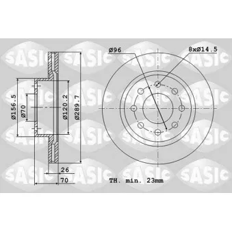 Jeu de 2 disques de frein avant SASIC 6106115
