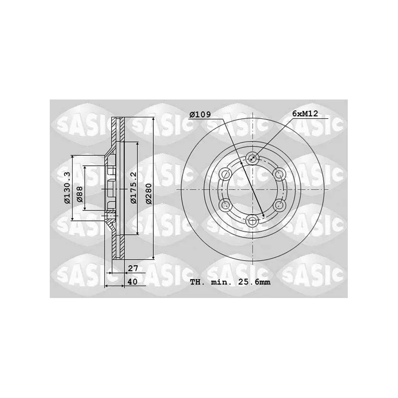 Jeu de 2 disques de frein avant SASIC 6106174