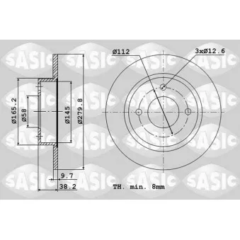 Jeu de 2 disques de frein avant SASIC 6106260