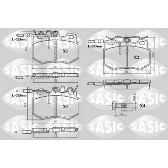Jeu de 4 plaquettes de frein avant SASIC 6210042