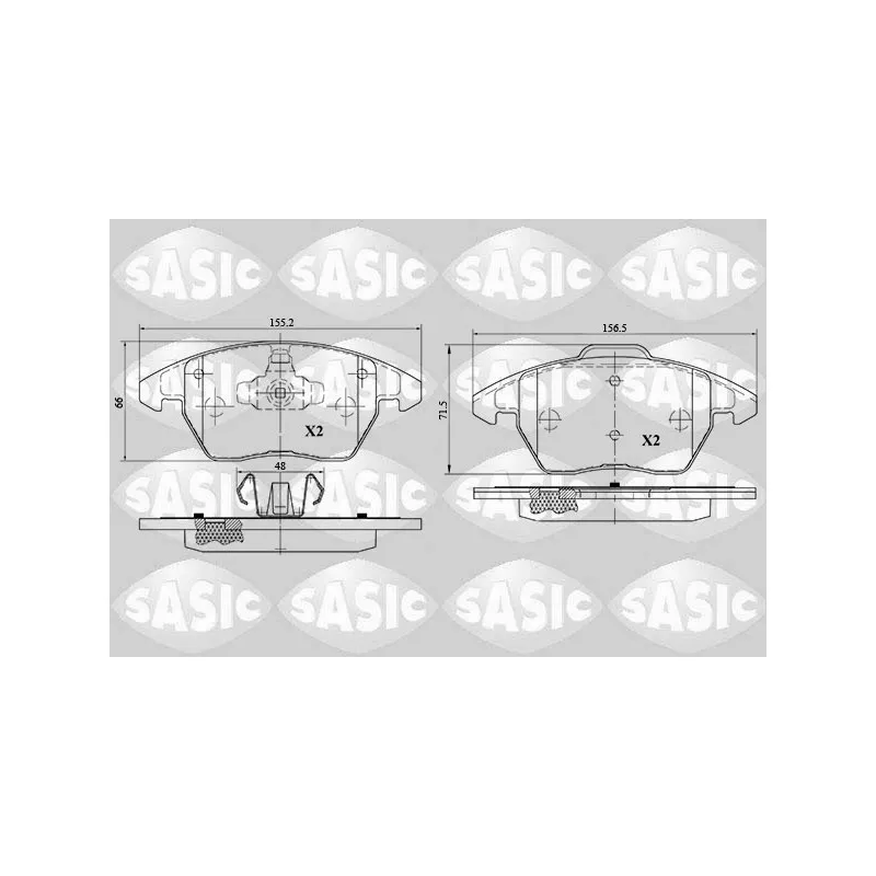 Jeu de 4 plaquettes de frein avant SASIC 6210046