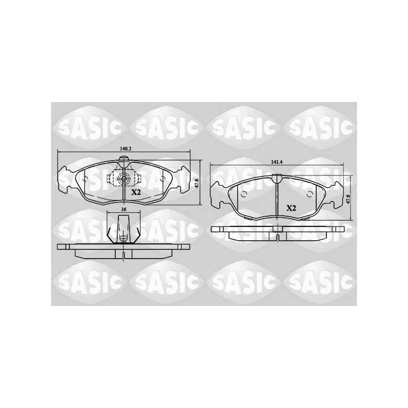 Jeu de 4 plaquettes de frein avant SASIC 6210048