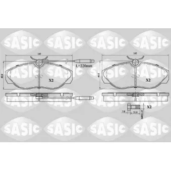 Jeu de 4 plaquettes de frein avant SASIC 6210058