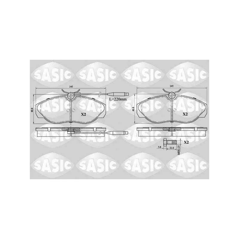 Jeu de 4 plaquettes de frein avant SASIC 6210058