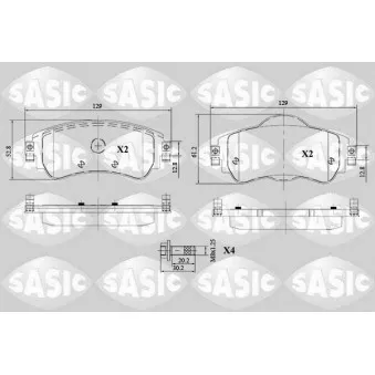 Jeu de 4 plaquettes de frein avant SASIC 6210066