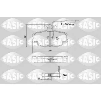 Jeu de 4 plaquettes de frein avant SASIC 6210067