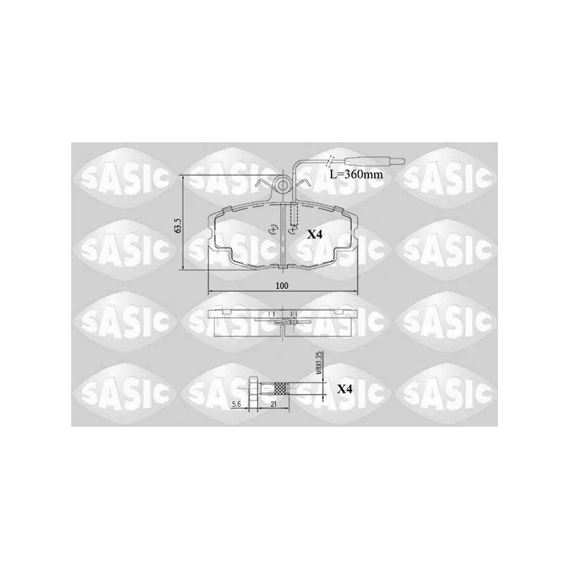 Jeu de 4 plaquettes de frein avant SASIC 6210067