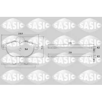 Jeu de 4 plaquettes de frein avant SASIC 6210068
