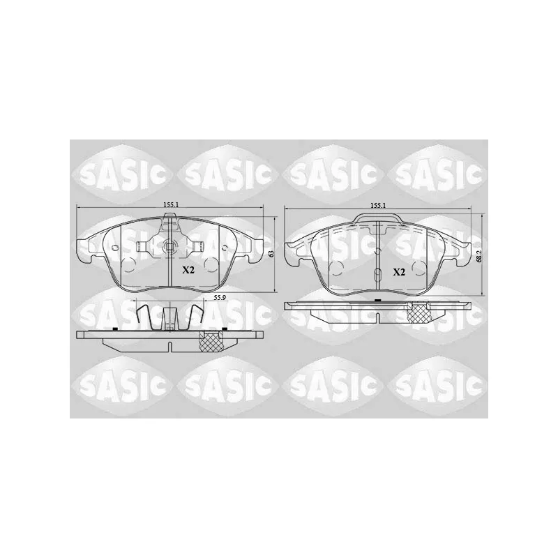 Jeu de 4 plaquettes de frein avant SASIC 6214026