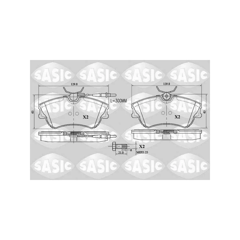 Jeu de 4 plaquettes de frein avant SASIC 6214028