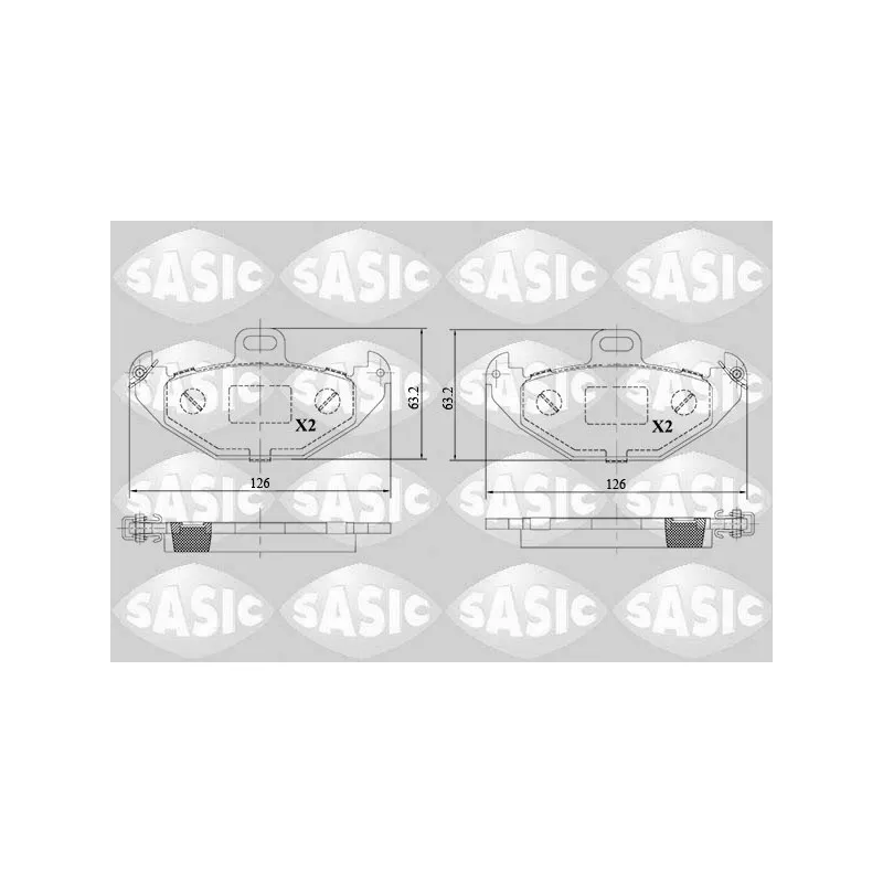 Jeu de 4 plaquettes de frein arrière SASIC 6214035
