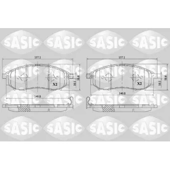 Jeu de 4 plaquettes de frein avant SASIC 6214036