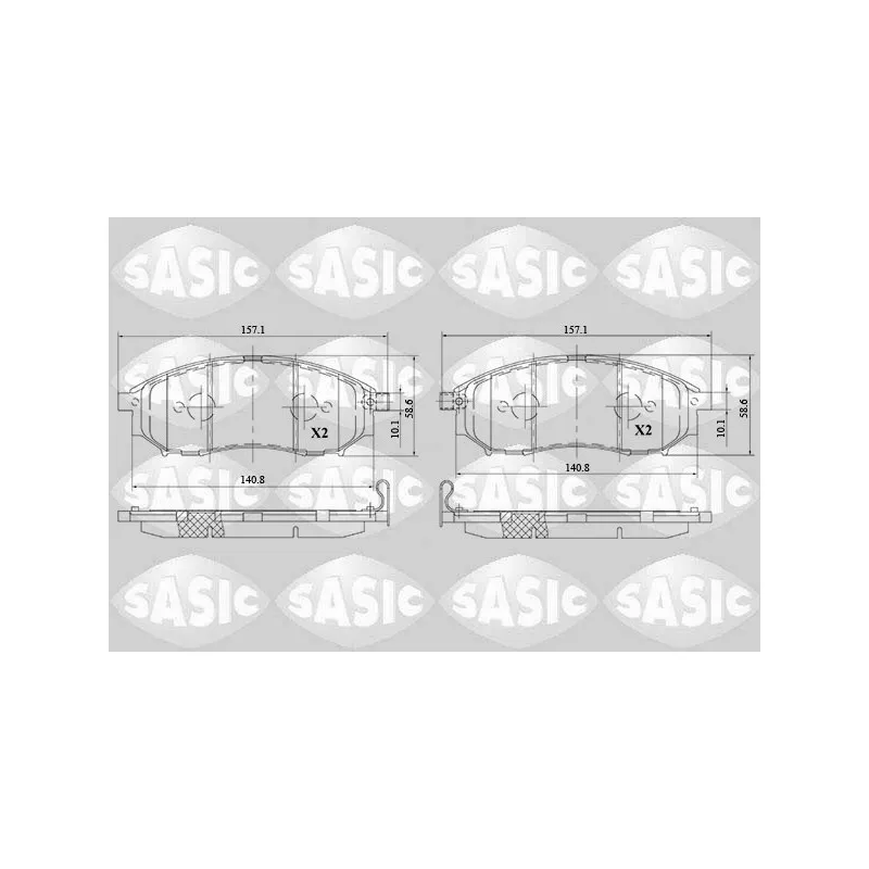 Jeu de 4 plaquettes de frein avant SASIC 6214036