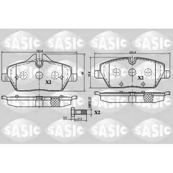 Jeu de 4 plaquettes de frein avant SASIC 6216027