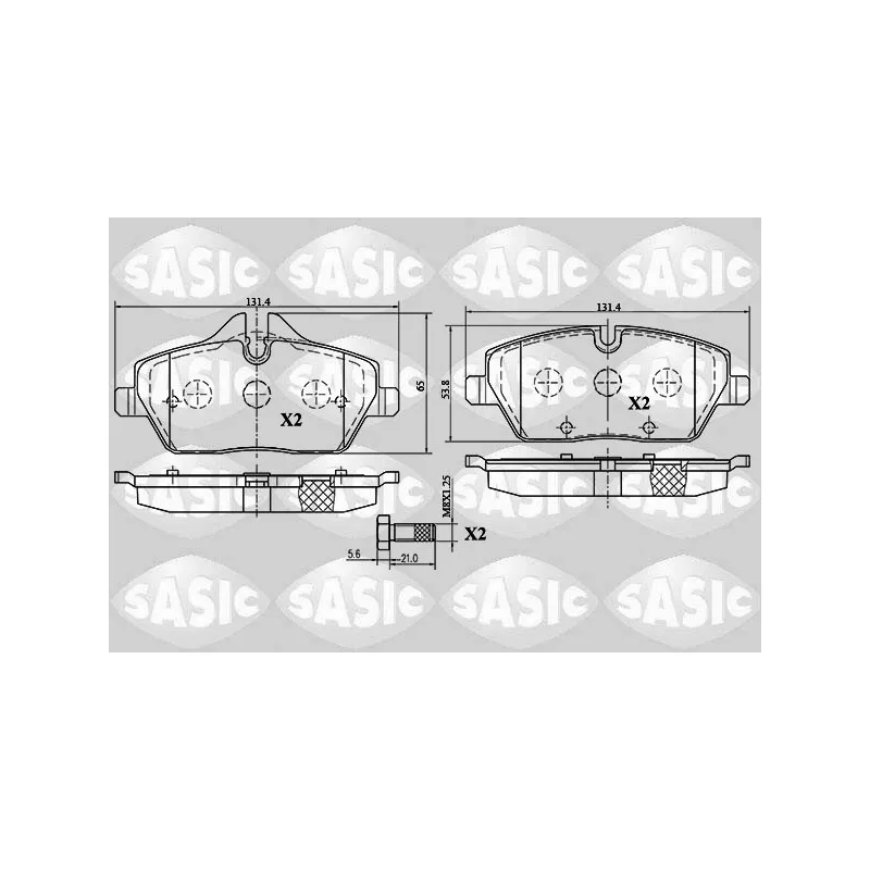 Jeu de 4 plaquettes de frein avant SASIC 6216027