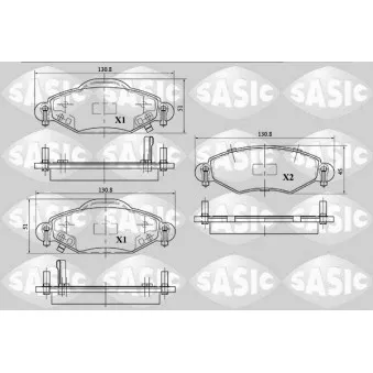 Jeu de 4 plaquettes de frein avant SASIC 6216035