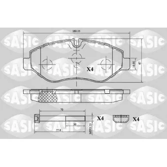 Jeu de 4 plaquettes de frein avant SASIC 6216039