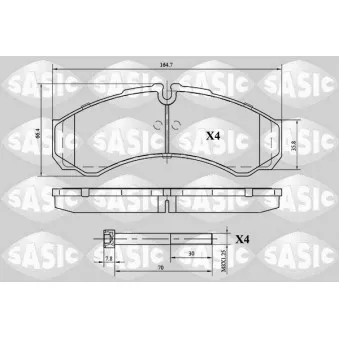 Jeu de 4 plaquettes de frein avant SASIC 6216040