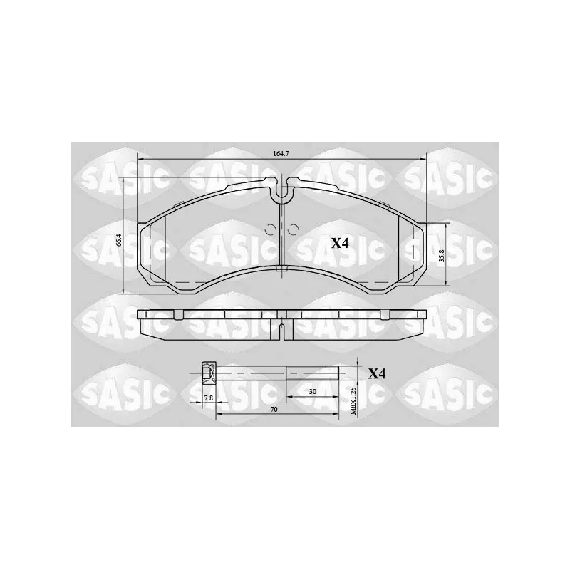 Jeu de 4 plaquettes de frein avant SASIC 6216040