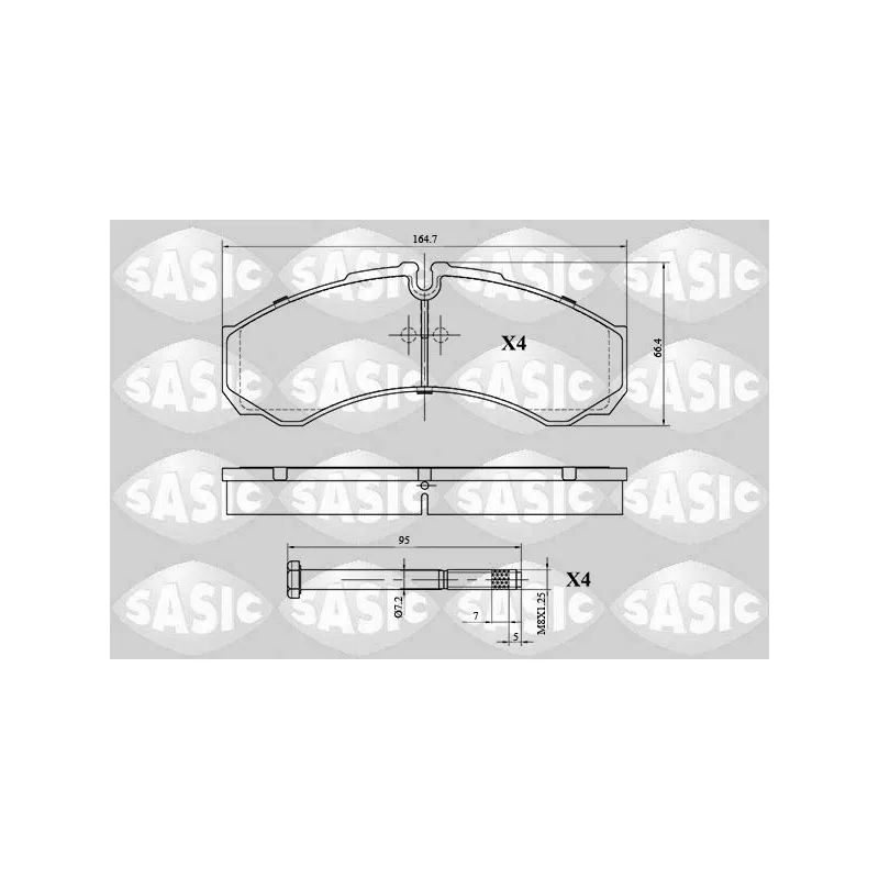 Jeu de 4 plaquettes de frein avant SASIC 6216041